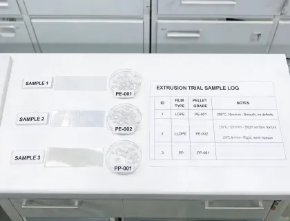 Extrusion trial sample table
